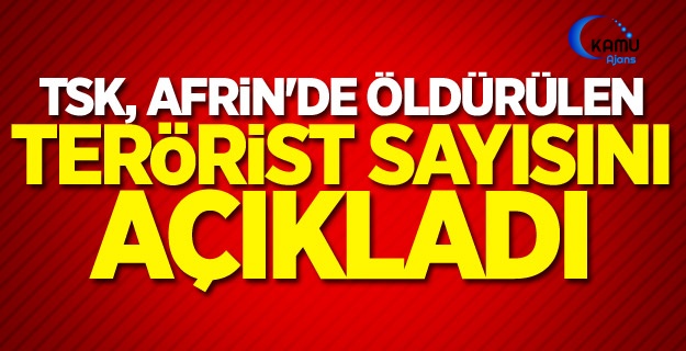 TSK, Afrin'de Öldürülen Terörist Sayısını Açıkladı