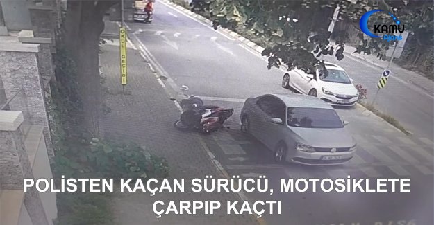 Polisten Kaçan Sürücü, Motosiklete Çarpıp Kaçtı