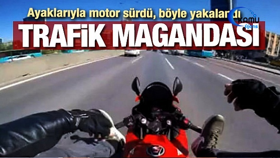 Ayaklarıyla Motor Sürmesi Sonucunda Yakayı Ele Verdi