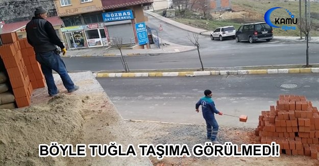 Böyle Tuğla Taşıma Görülmedi!