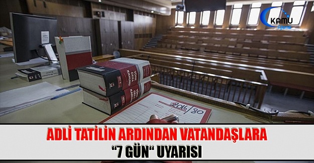 Adli Tatilin Ardından Vatandaşlara “7 Gün“ Uyarısı