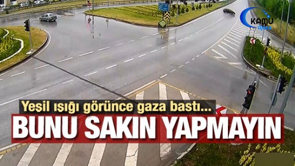 Kırmızı Işıktan Kaçan Sürücü Böyle Savruldu
