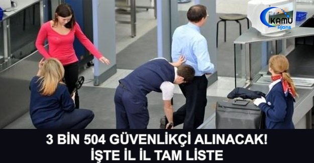 3 Bin 504 Güvenlikçi Alınacak! İşte İl İl Tam Liste