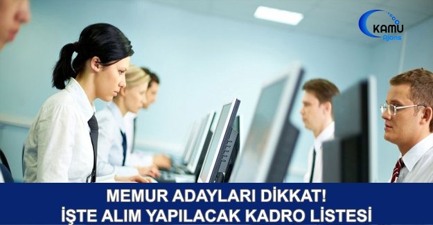Memur Alımı Yapan Kamu Kuruluşları ve Kadroları