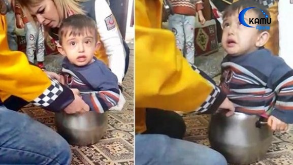 Minik Afacan Düdüklü Tencereye Sıkıştı