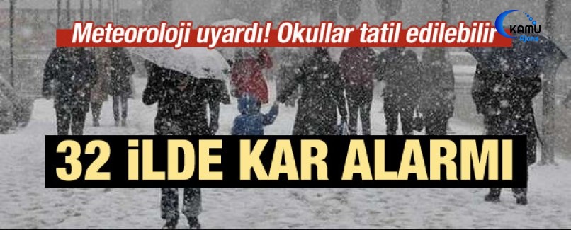 Meteoroloji'den 32 İl İçin Kar Uyarısı