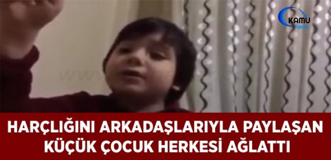 Harçlığını Arkadaşıyla Paylaşan Küçük Çocuk Herkesi Ağlattı