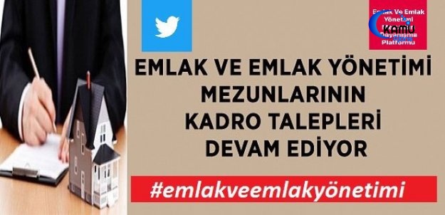 Emlak ve emlak yönetimi Mezunlarından Çevre ve Şehircilik Bakanlığına İstihdam İçin Mektup Kampanyası