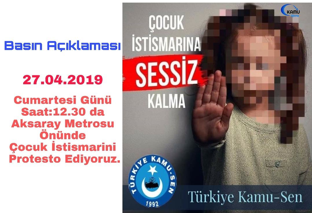 Türkiye Kamu Sen Çocuklar İçin Meydanlara İniyor