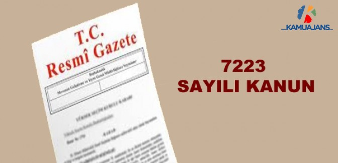 7223 Sayılı Kanun Resmi Gazete'de