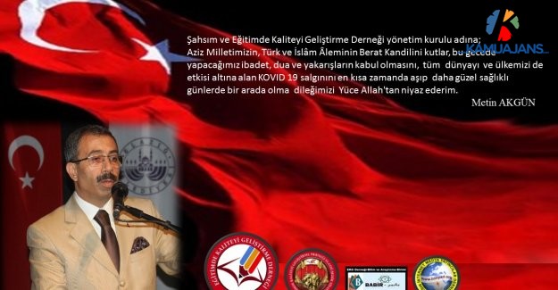 EKG Derneği Başkanı Akgün’ün, Berat Kandili Mesajı