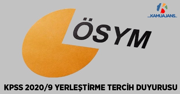 KPSS-2020/9 Yerleştirme Tercih Duyurusu