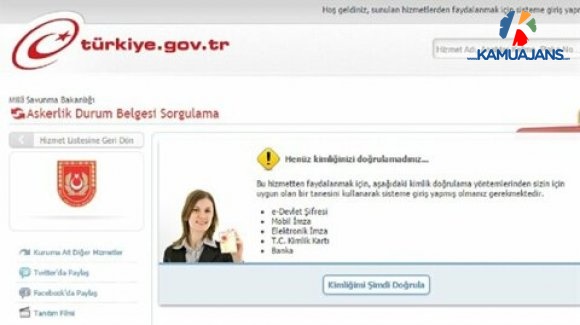 E-Devlet'ten Alınan Askerlik Belgesi İçin Uyarı