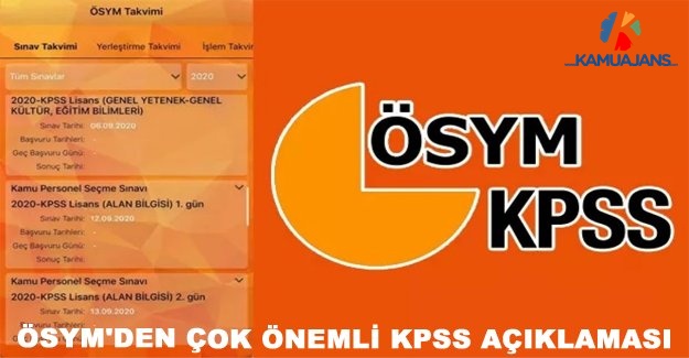 ÖSYM'den Çok Önemli KPSS Açıklaması