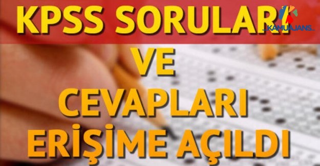 2020 Yılı KPSS Soru Kitapçıkları Ve Cevap Anahtarları Yayımlandı
