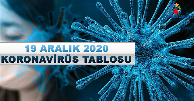 19 Aralık 2020 Koronavirüs Tablosu