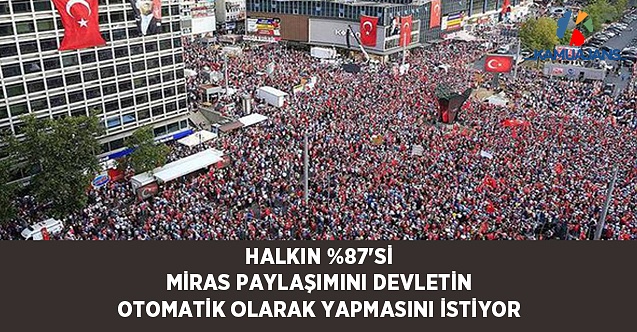 Halkın %87'si Miras Paylaşımını Devletin Otomatik Olarak Yapmasını İstiyor