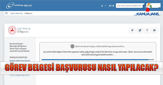 Görev Belgesi Başvurusu Nasıl Yapılacak?