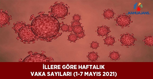 İllere Göre Haftalık Vaka Sayıları (1-7 Mayıs 2021)