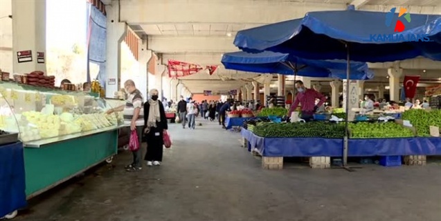 Pazar Yerleri Kovid-19 Tedbirlerine Uyularak Açıldı