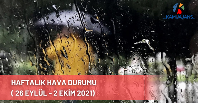 Haftalık Hava Durumu ( 26 Eylül - 2 Ekim 2021)
