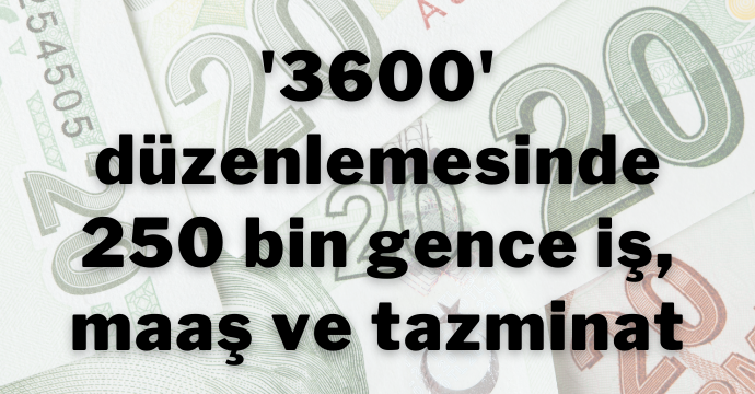 '3600' düzenlemesinde 250 bin gence iş, maaş ve tazminat