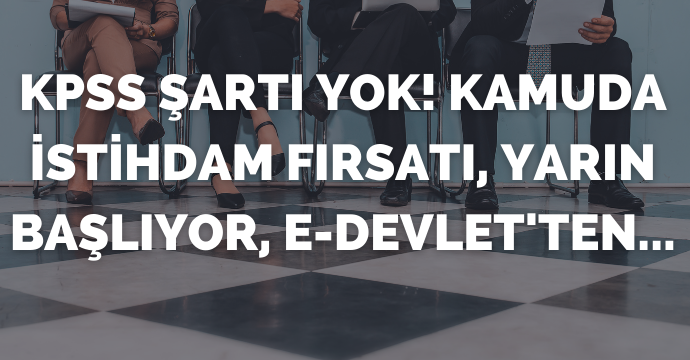 KPSS şartı yok! Kamuda istihdam fırsatı, yarın başlıyor, e-Devlet'ten...