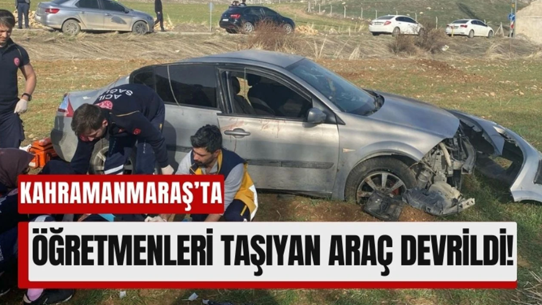 Öğretmenleri taşıyan araç takla attı: 4 yaralı
