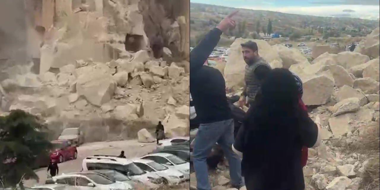 Kapadokya'da peribacası çöktü: Ölü ve yaralılar var