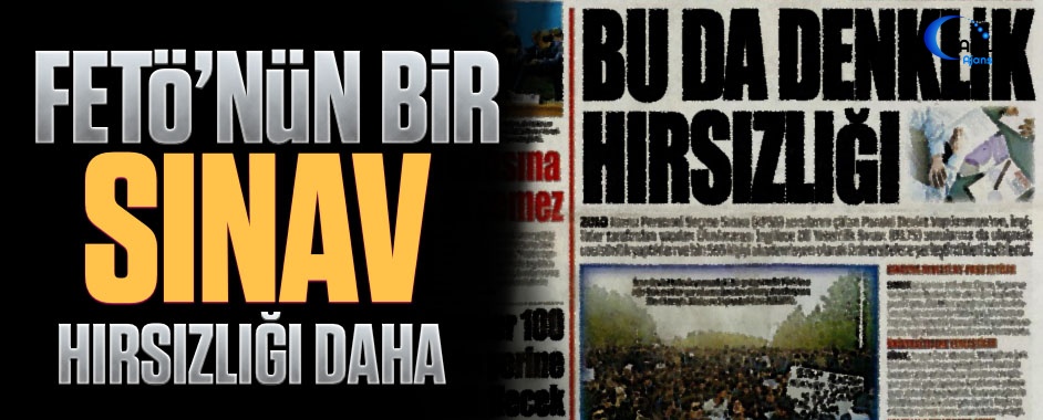 Fetö'nün Yeni Bir Sınav Hırsızlığı Daha Ortaya Çıktı